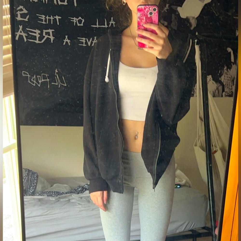 large black zip up